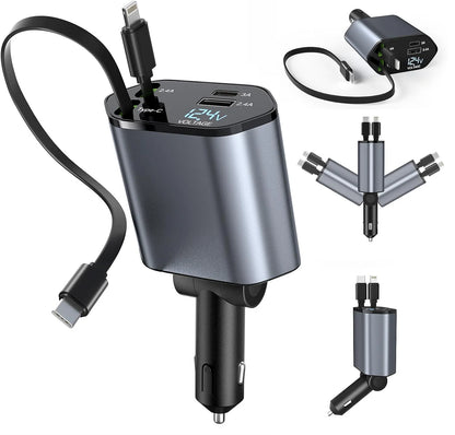 Einziehbares USB-C Autoladegerät